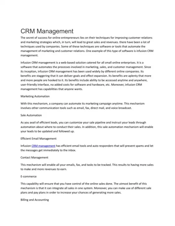 CRM Management Services