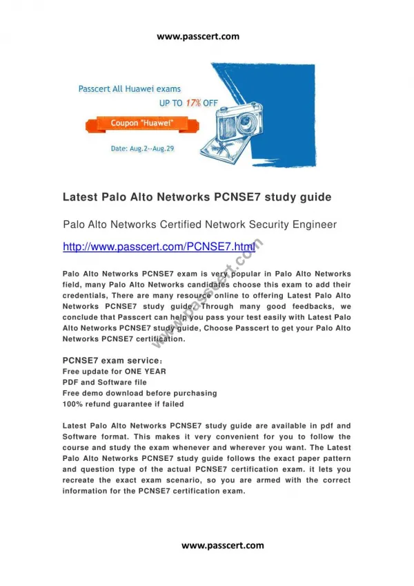 Palo Alto Networks PCNSE7 study guide
