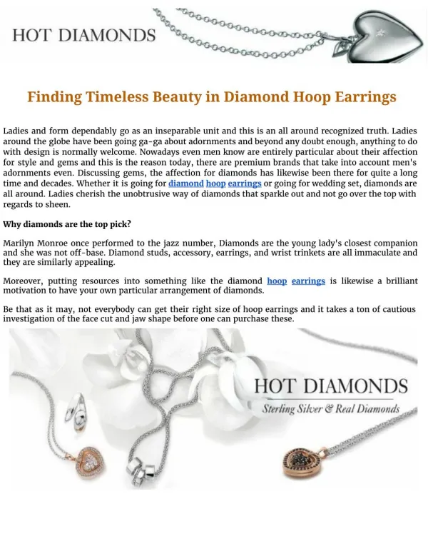 Finding timeless beauty in diamond hoop earrings