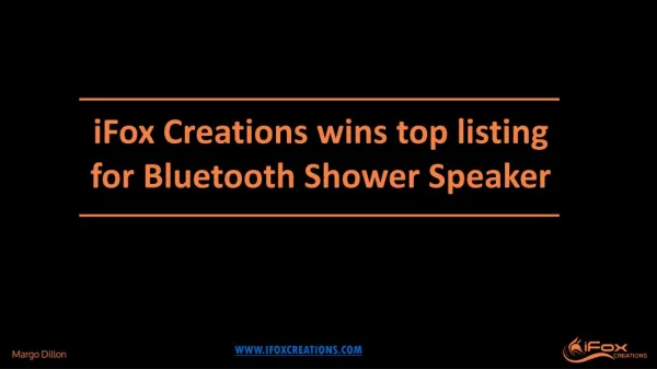 iFox Creations Wins Top Five Listing for Bluetooth Shower Speaker