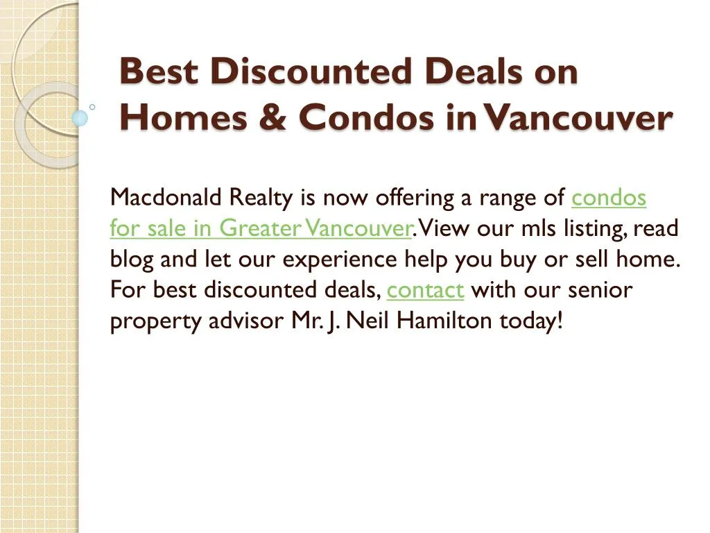 best discounted deals on homes condos in vancouver