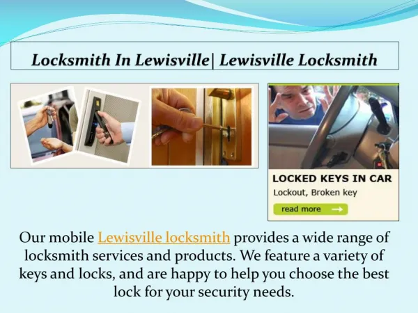 Locksmith In Lewisville| Lewisville Locksmith