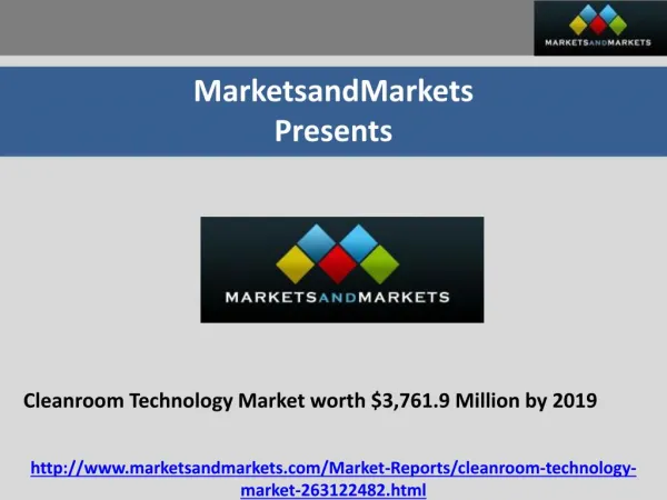 Cleanroom Technology Market worth $3,761.9 Million by 2019