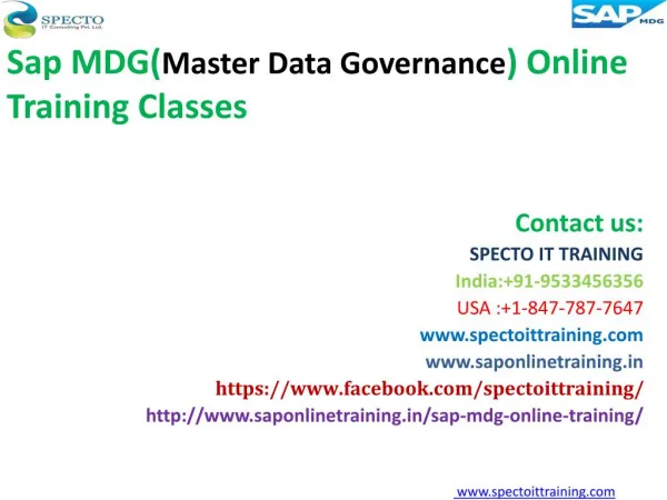 Sap mdg (master data governance)online training | sap mdg online training