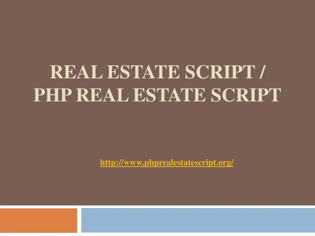 real estate script php real estate script