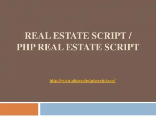Real Estate Script / PHP Real Estate Script