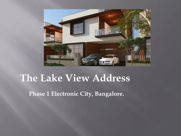 The Lake View Address Electronic City Bangalore