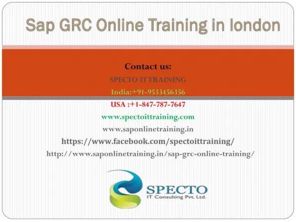 SAP GRC(Governance Risk and Compliance) online training | SAP GRC 10.0 online training-specto