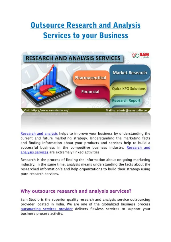 Outsource Research and Analysis Services to your Business