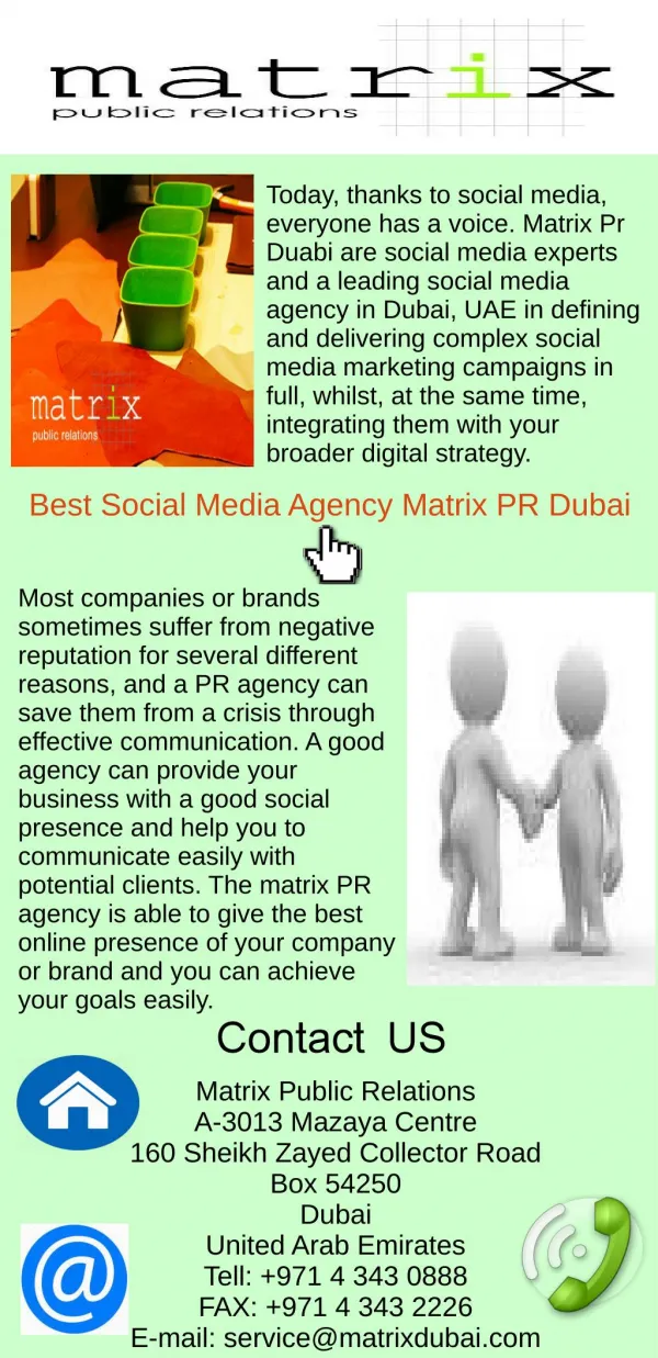 Best Social Media Agency Matrix Pr Dubai