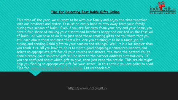 Tips for Selecting Best Rakhi Gifts Online