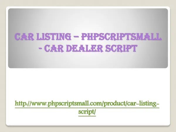 Car Listing – PHPSCRIPTSMALL - Car Dealer Script