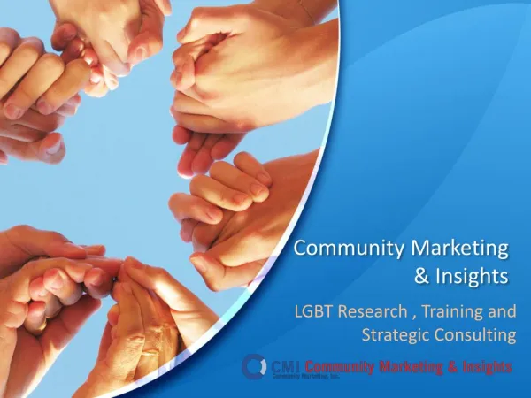 CMI LGBT Research, Marketing and Training