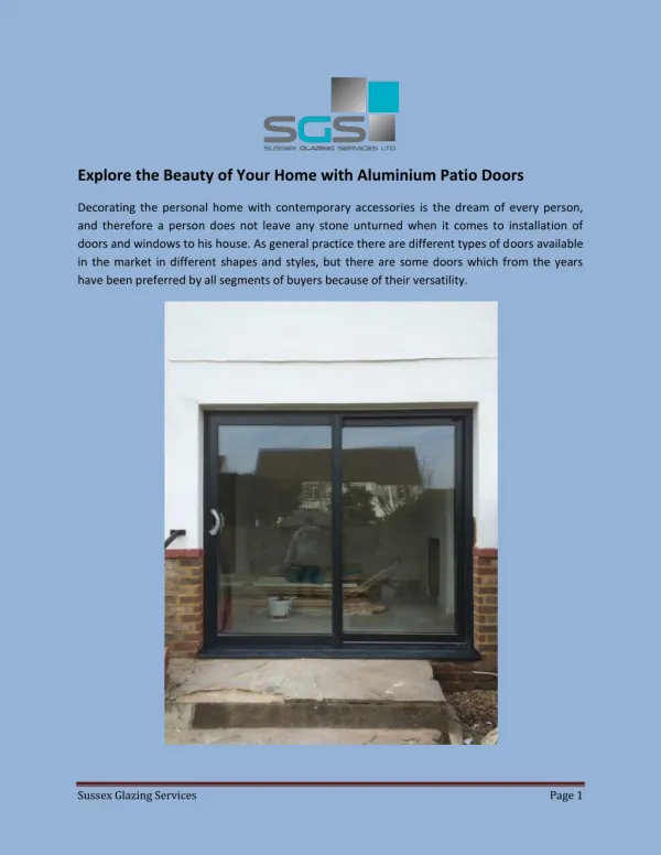 Explore the Beauty of Your Home with Aluminium Patio Doors