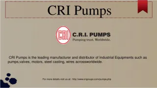 Pumps Manufacturers | CRI - slide 1