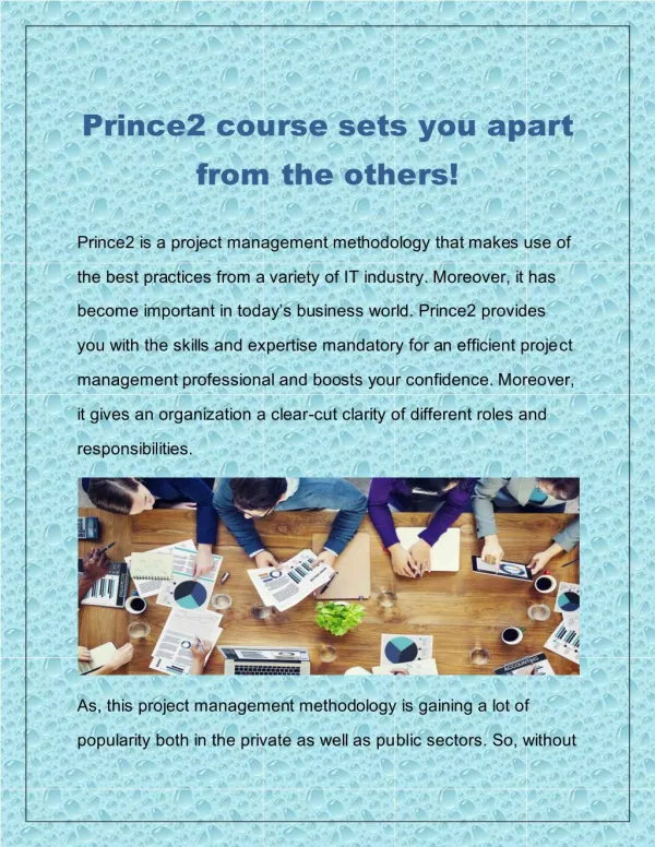 Prince2 course sets you apart from the others!