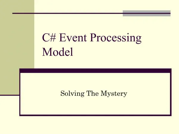 C Event Processing Model
