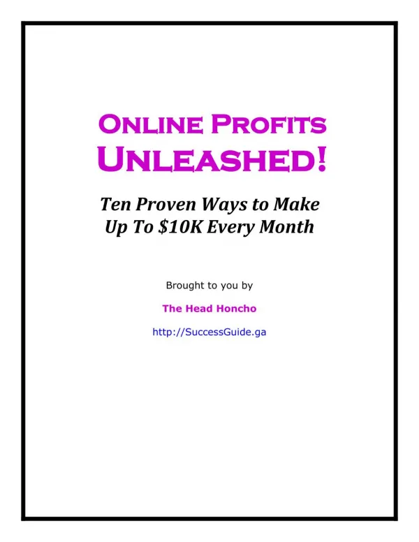Online Profits Unleashed!
