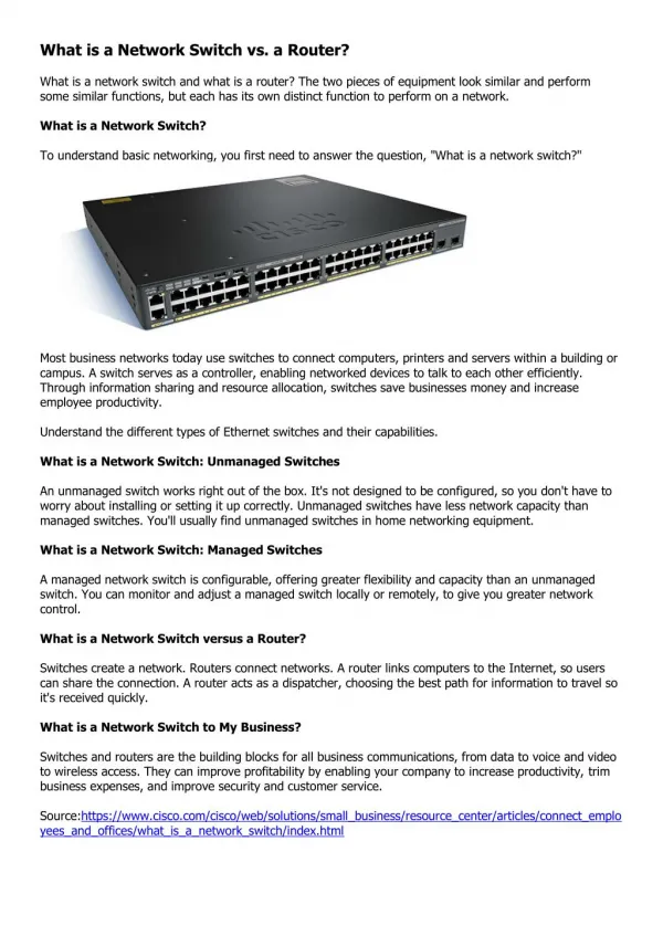 What is a Network Switch?