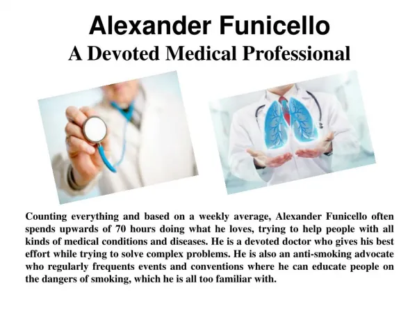 Alexander Funicello - A Devoted Medical Professional