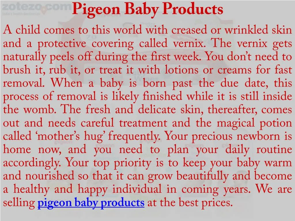 pigeon baby products