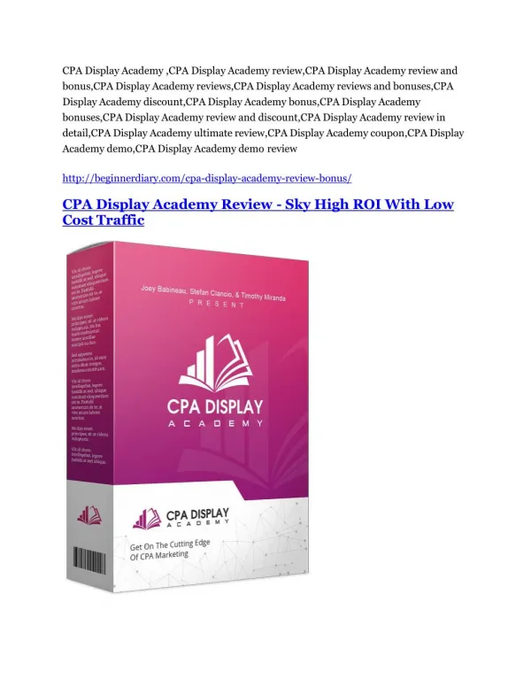 CPA Display Academy Review & (BIGGEST) jaw-drop bonuses