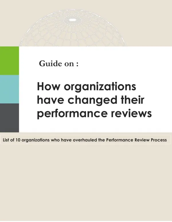 Organisations changing their Performance Reviews : A quick guide