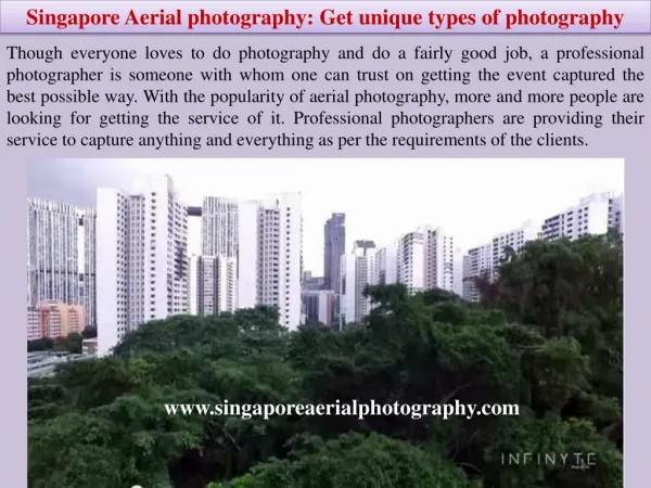 Singapore Aerial photography Get unique types of photography