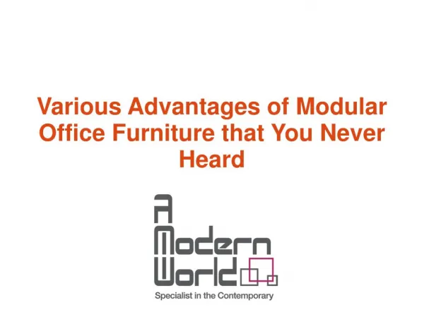 Various Advantages of Modular Office Furniture that You Never Heard