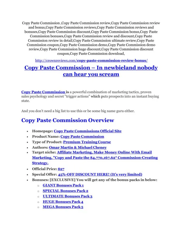 Copy Paste Commission Review & GIANT bonus packs