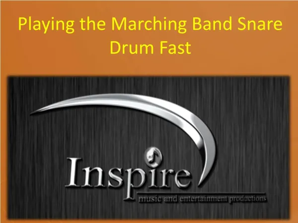 Playing the Marching Band Snare Drum Fast