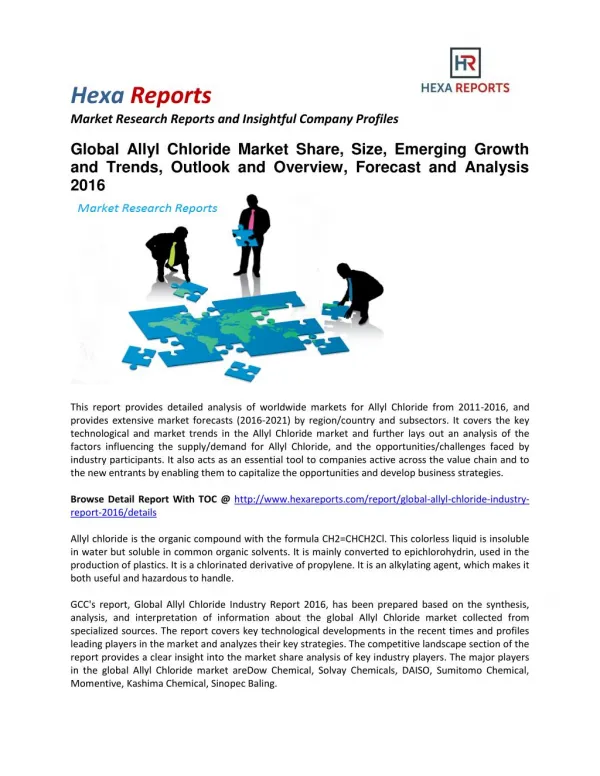 Allyl Chloride Market Share, Size, Emerging Growth and Analysis 2016