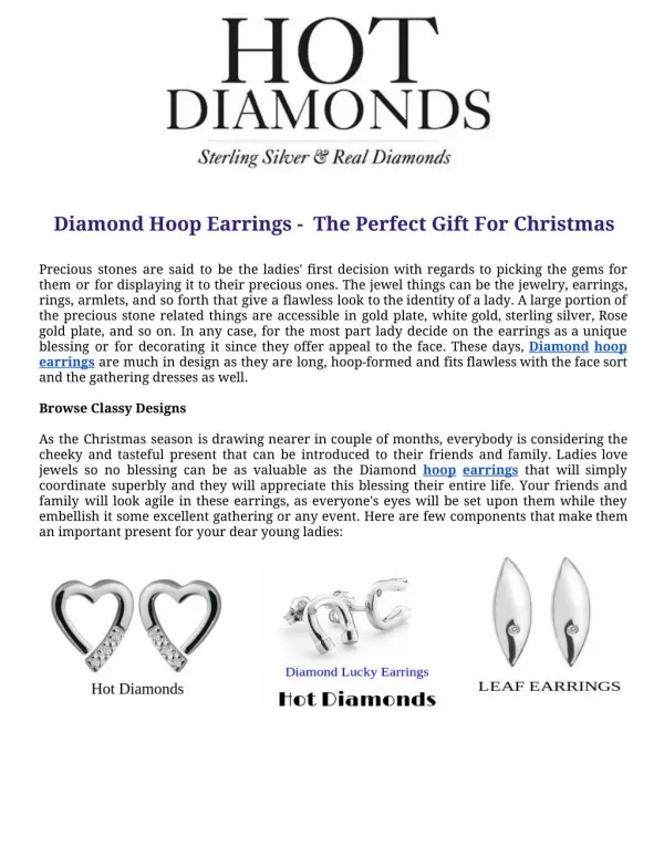 Diamond hoop earrings - the perfect gift for christmas