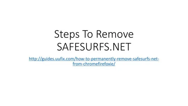 Steps To Remove SAFESURFS.NET