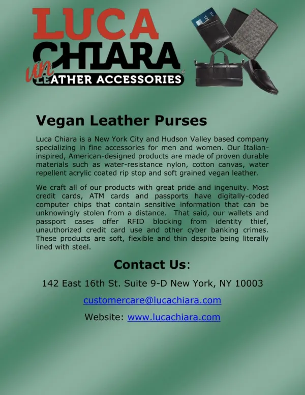Vegan Leather Purses