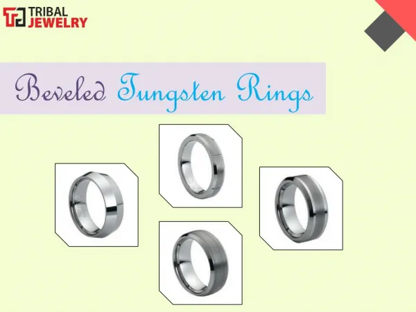 Beveled Tungsten Rings - Tribal Jewelry