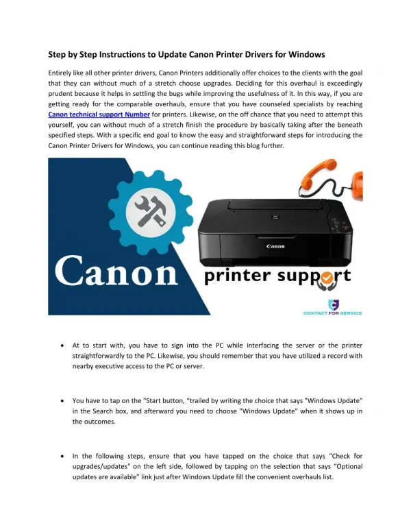 Step by Step Instructions to Update Canon Printer Drivers for Windows