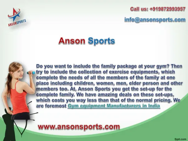 Get Gym equipments at reasonable rates from Anson Sports