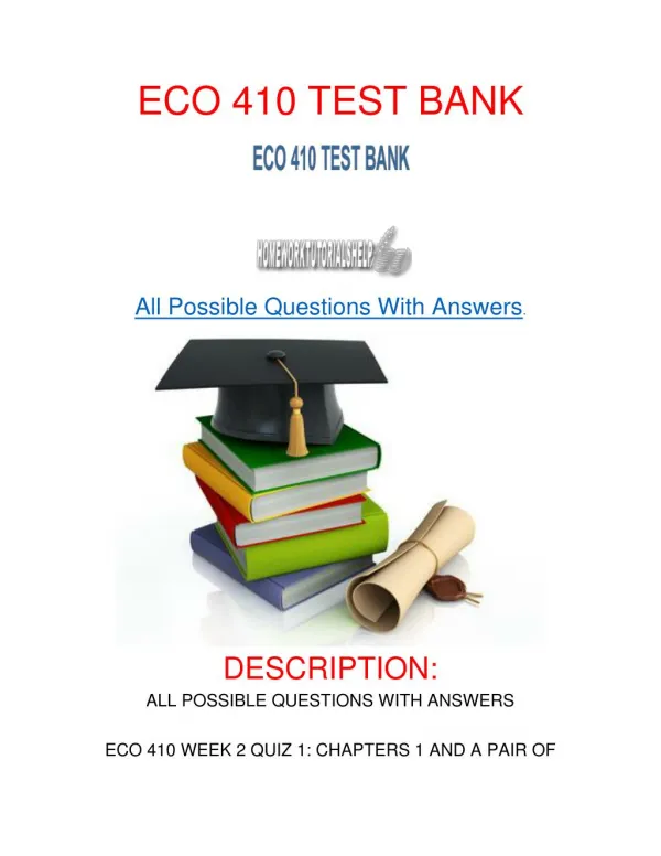 ECO 410 TEST BANK