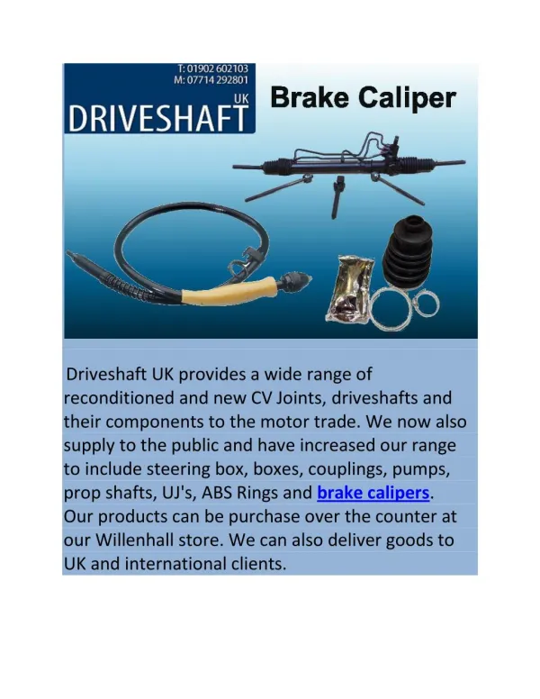 Brake Caliper UK