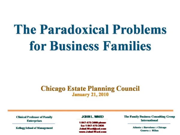 Chicago Estate Planning Council January 21, 2010