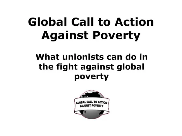 Global Call to Action Against Poverty
