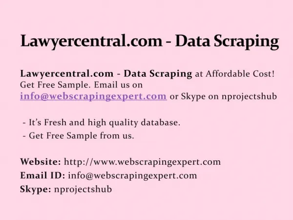 Lawyercentral.com - Data Scraping