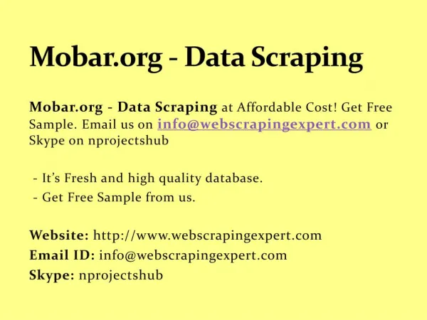 Mobar.org - Data Scraping