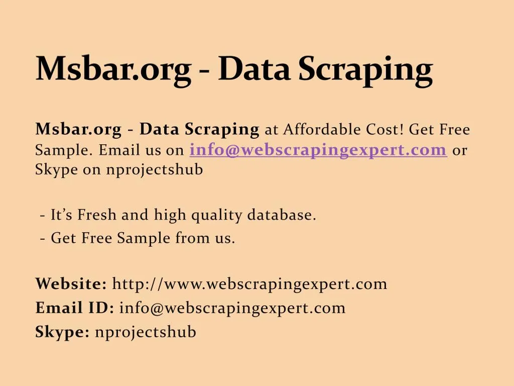 msbar org data scraping