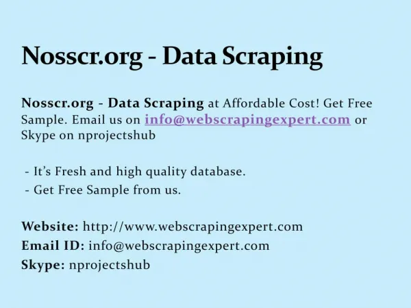 Nosscr.org - Data Scraping