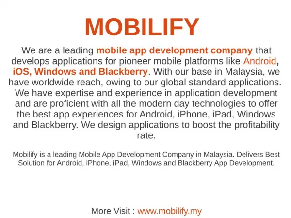 Iphone App Development | Android App Development Mobilify