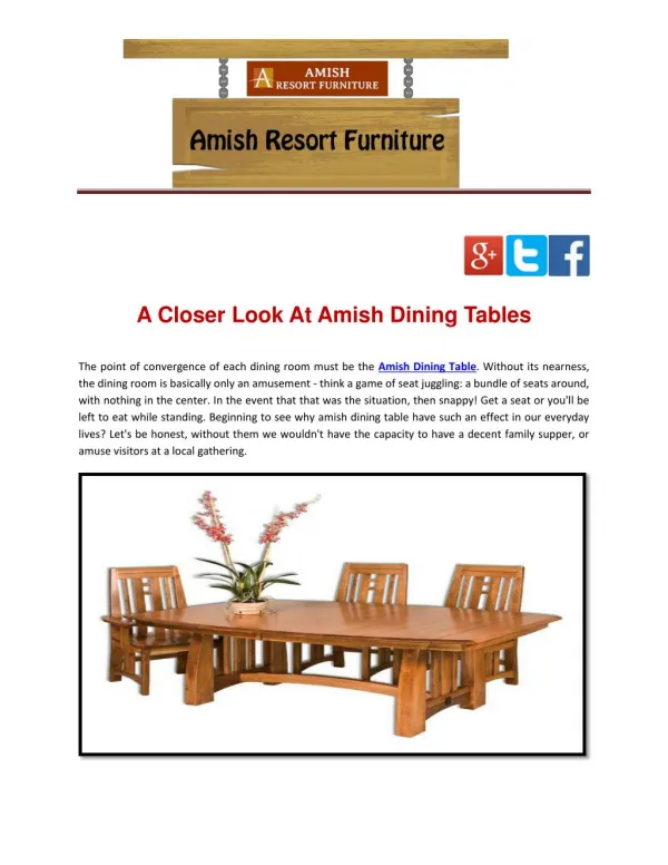 A Closer Look At Amish Dining Tables