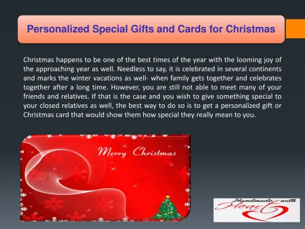 Personalized Special Gifts and Cards for Christmas
