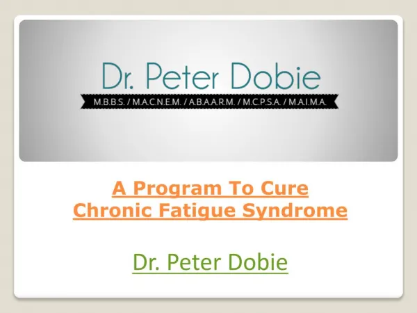 A Program To Cure Chronic Fatigue Syndrome